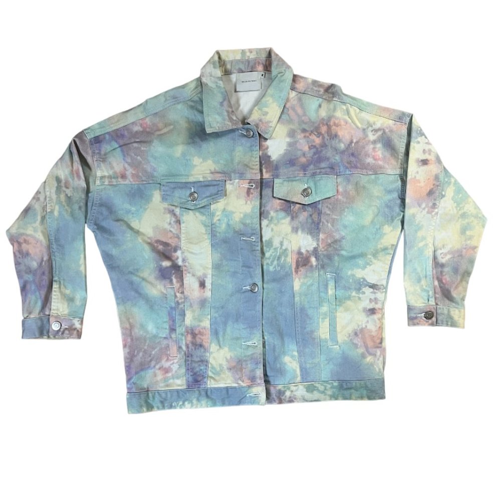 Rainbow Tie Dye Jean Jacket - Women M